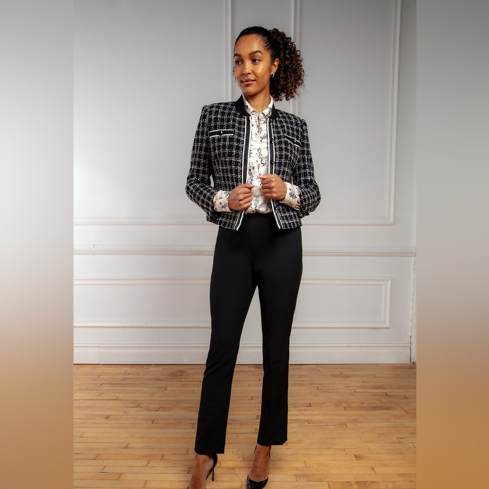 NWT Etcetera ST. LUCIA  ITALIAN PLAID BOUCLÉ TWEED JACKET